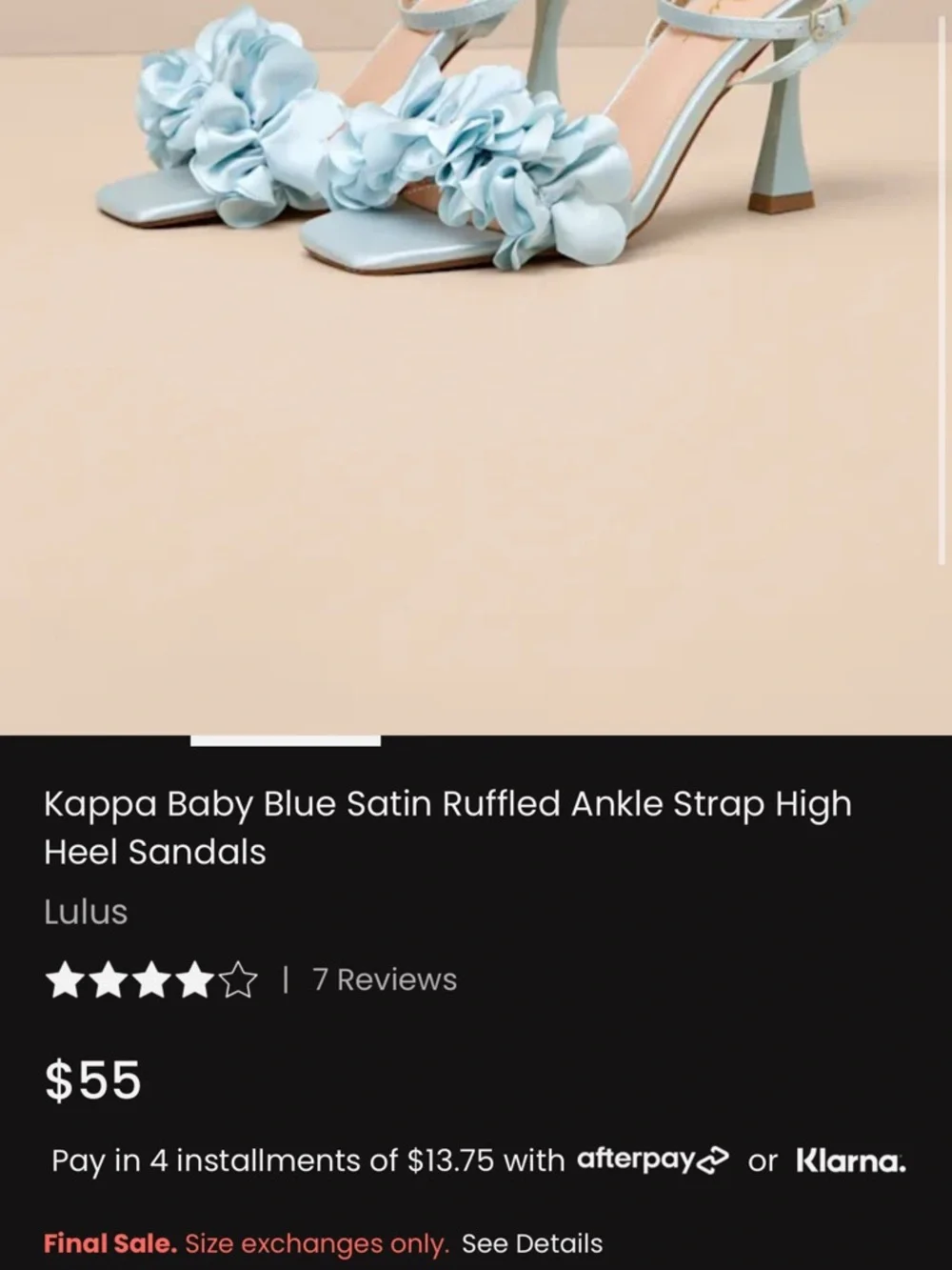Lulu's Pale Blue Floral Strap Heels